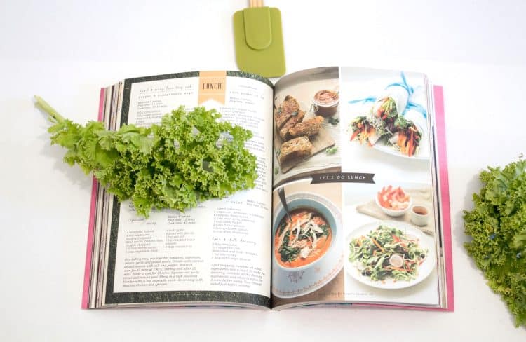 An open recipe book.